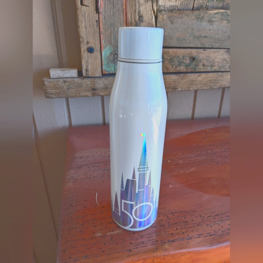 Disney Cinderella Castle 50th Anniversary 20 Oz Metal Water Bottle